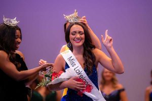 SEU student, Maci Miotto, being crowned as Miss Lakeland 2025