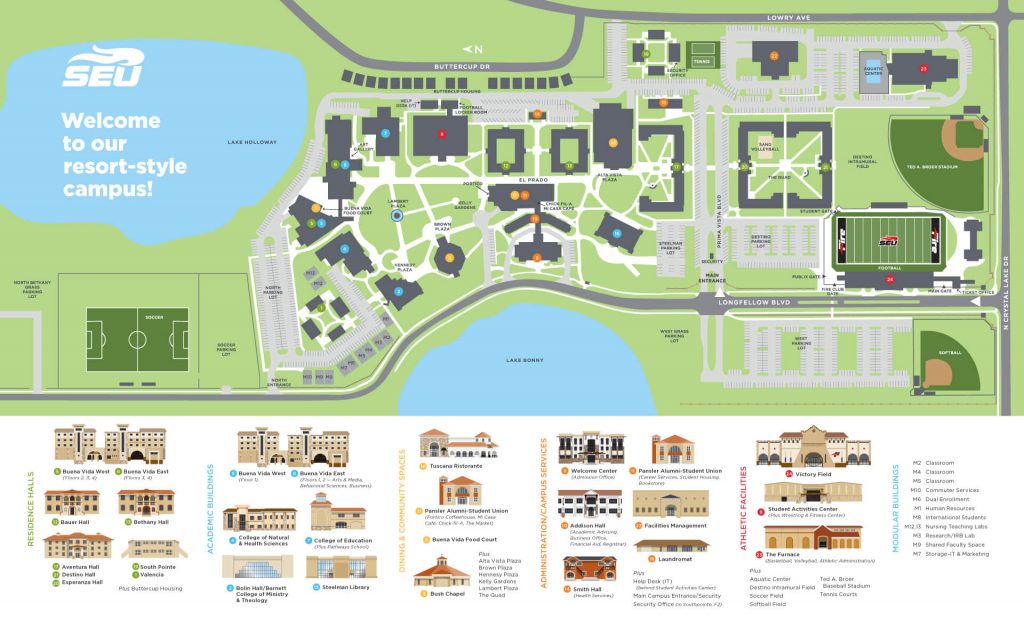 Southeastern Map Of Campus Map - Southeastern University