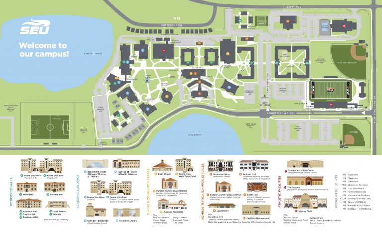 Campus Map Southeastern University   SEU Campus Map July 2022 768x471 