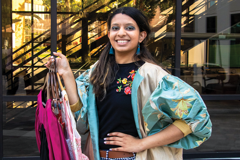 SEU Alumna Aarushi Pratap with her self-designed clothing